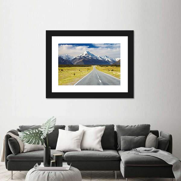 Road To Mount Cook Canvas Wall Art-3 Horizontal-Gallery Wrap-25" x 16"-Tiaracle