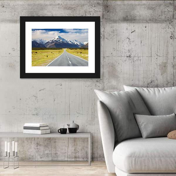 Road To Mount Cook Canvas Wall Art-3 Horizontal-Gallery Wrap-25" x 16"-Tiaracle