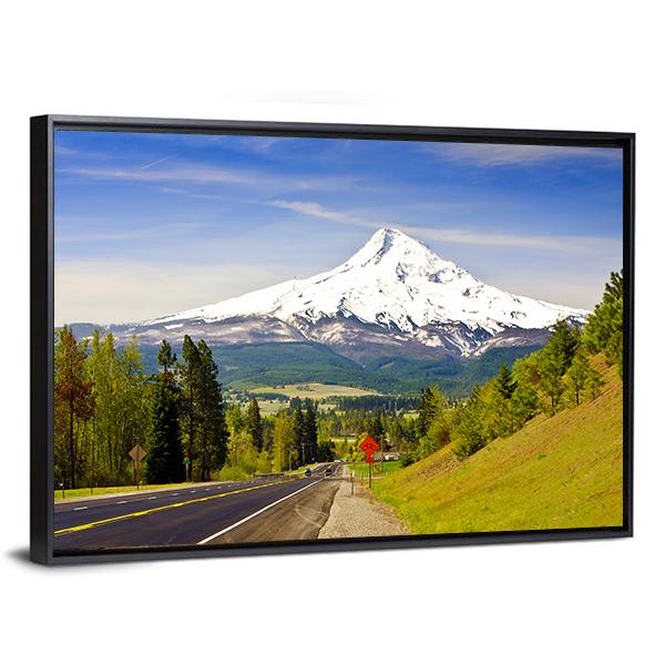 Road To Mt Hood Canvas Wall Art-5 Horizontal-Gallery Wrap-22" x 12"-Tiaracle