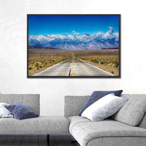 Road Trip Along Eastern Sierra Nevada Mountain Range Canvas Wall Art-3 Horizontal-Gallery Wrap-25" x 16"-Tiaracle