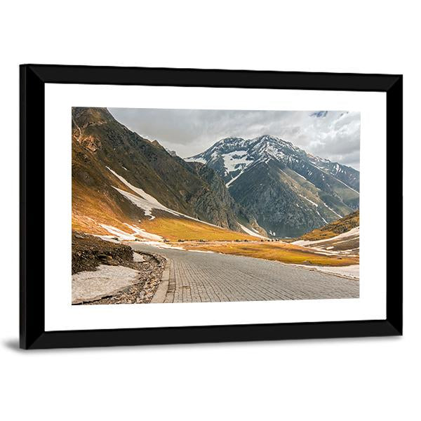Roads Winding Up Towards High Himalayan Mountain Canvas Wall Art-3 Horizontal-Gallery Wrap-25" x 16"-Tiaracle