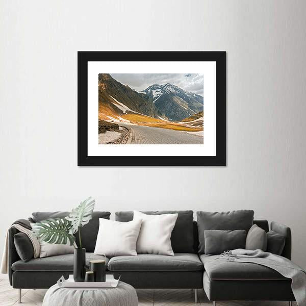 Roads Winding Up Towards High Himalayan Mountain Canvas Wall Art-3 Horizontal-Gallery Wrap-25" x 16"-Tiaracle