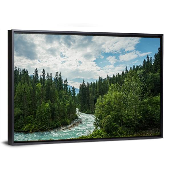 Robson River In British Columbia Canvas Wall Art-3 Horizontal-Gallery Wrap-25" x 16"-Tiaracle