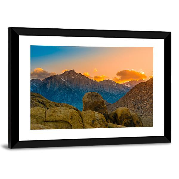 Rock Formations Of Alabama Hills Canvas Wall Art-3 Horizontal-Gallery Wrap-25" x 16"-Tiaracle