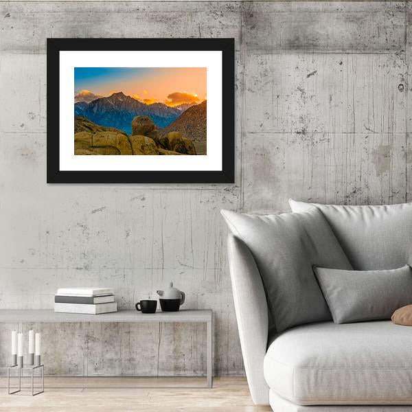 Rock Formations Of Alabama Hills Canvas Wall Art-3 Horizontal-Gallery Wrap-25" x 16"-Tiaracle