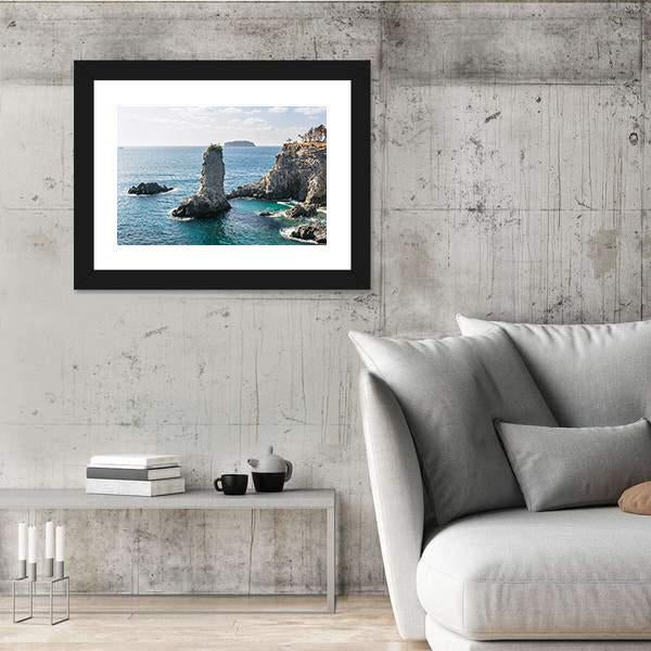 Rock In Jeju Island Canvas Wall Art-5 Horizontal-Gallery Wrap-22" x 12"-Tiaracle