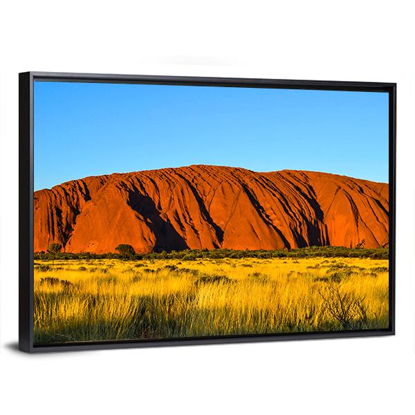 Rock Mountain Surrounded By Green Grass Canvas Wall Art-3 Horizontal-Gallery Wrap-25" x 16"-Tiaracle