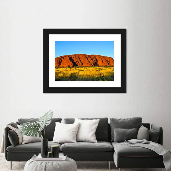 Rock Mountain Surrounded By Green Grass Canvas Wall Art-3 Horizontal-Gallery Wrap-25" x 16"-Tiaracle