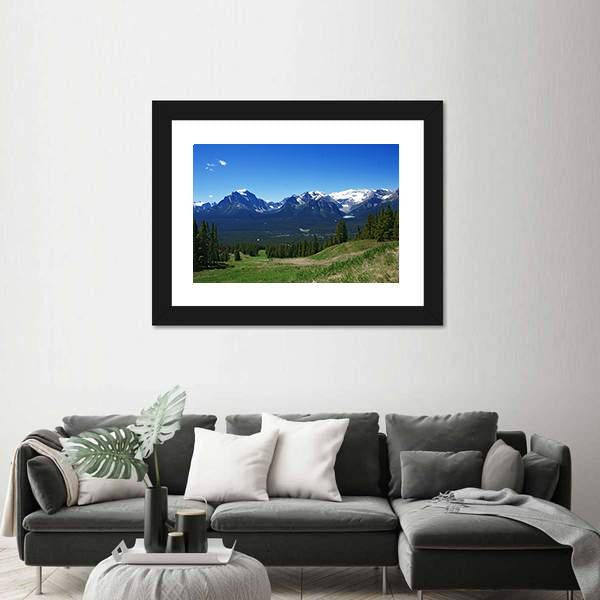 Rockies Mountains In banff Canada Canvas Wall Art-3 Horizontal-Gallery Wrap-25" x 16"-Tiaracle