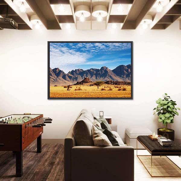 Rocks Of Namib Desert Canvas Wall Art-1 Piece-Floating Frame-24" x 16"-Tiaracle