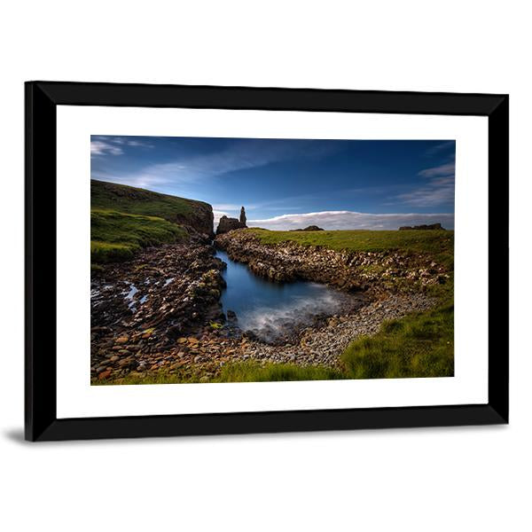 Rocky Coastline In Scotland Canvas Wall Art-3 Horizontal-Gallery Wrap-25" x 16"-Tiaracle