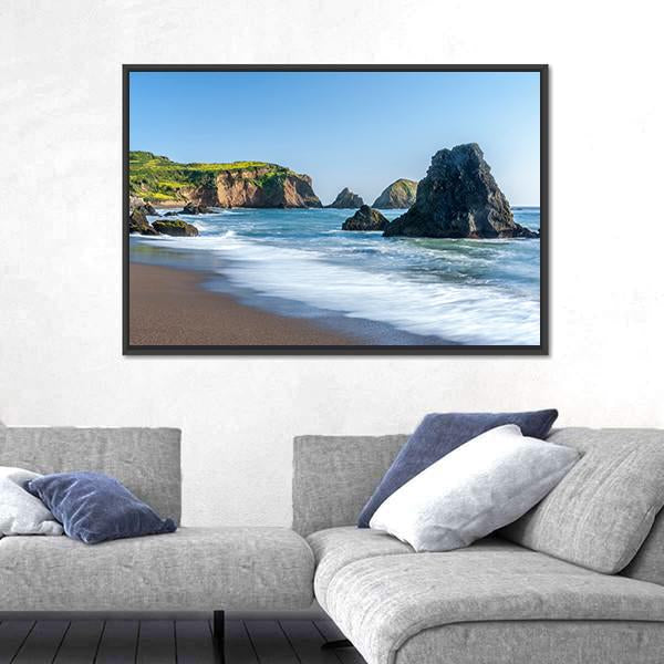 Rodeo Beach In California Canvas Wall Art-3 Horizontal-Gallery Wrap-25" x 16"-Tiaracle