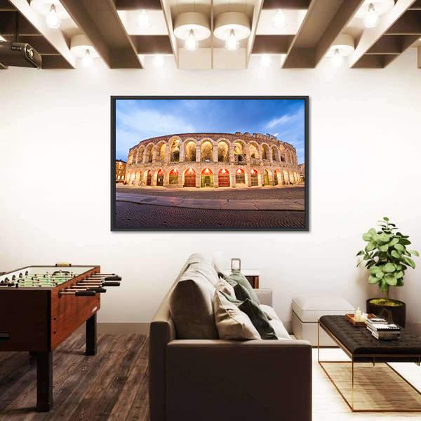 Roman Arena In Verona Italy Canvas Wall Art-3 Horizontal-Gallery Wrap-25" x 16"-Tiaracle