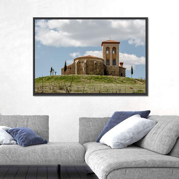 Romanesque Hermitage Of San Cristobal In Spain Canvas Wall Art-3 Horizontal-Gallery Wrap-25" x 16"-Tiaracle