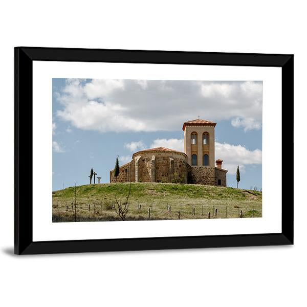 Romanesque Hermitage Of San Cristobal In Spain Canvas Wall Art-3 Horizontal-Gallery Wrap-25" x 16"-Tiaracle