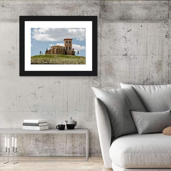 Romanesque Hermitage Of San Cristobal In Spain Canvas Wall Art-3 Horizontal-Gallery Wrap-25" x 16"-Tiaracle