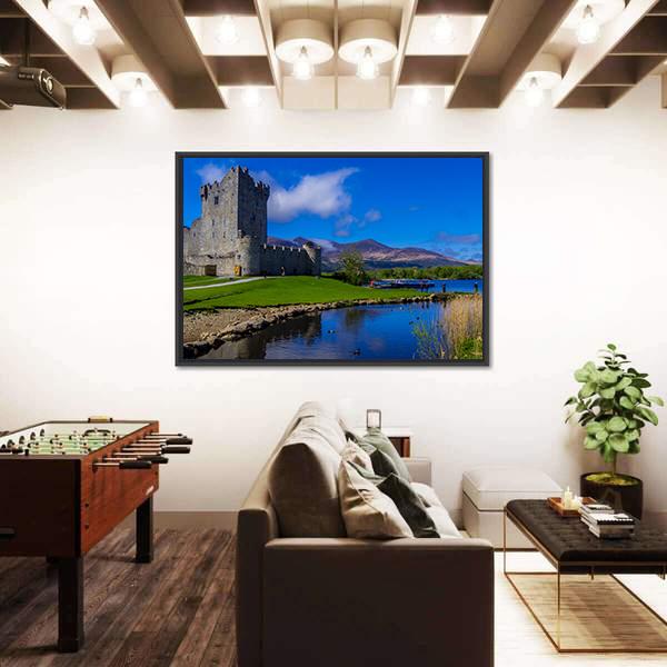 Ross Castle On A Beautiful Day Canvas Wall Art-1 Piece-Floating Frame-24" x 16"-Tiaracle