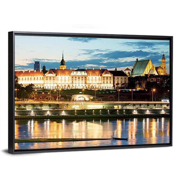 Royal Castle Over The Vistula River In Warsaw Canvas Wall Art-3 Horizontal-Gallery Wrap-25" x 16"-Tiaracle