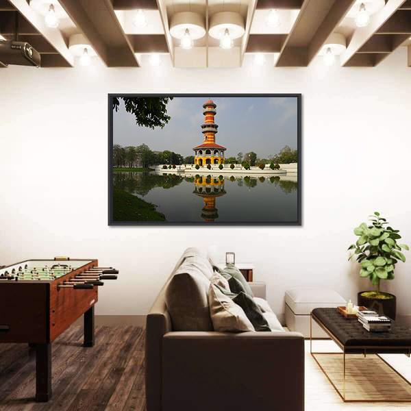Royal Summer Palace Bang Pa In In Thailand Canvas Wall Art-3 Horizontal-Gallery Wrap-25" x 16"-Tiaracle