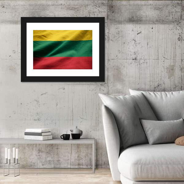 Ruffled Lithuania Flag Canvas Wall Art-5 Horizontal-Gallery Wrap-22" x 12"-Tiaracle