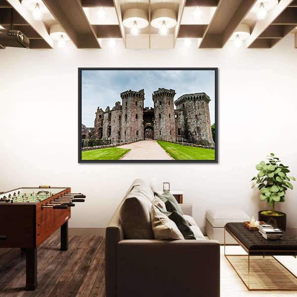 Ruins Of Medieval Raglan Castle In Wales Canvas Wall Art-5 Horizontal-Gallery Wrap-22" x 12"-Tiaracle