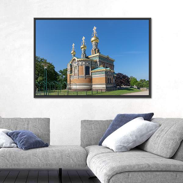 Russian Chapel In Darmstadt Germany Canvas Wall Art-5 Horizontal-Gallery Wrap-22" x 12"-Tiaracle