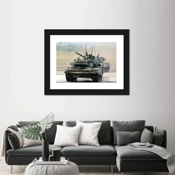 Russian Tank T-90 Canvas Wall Art-3 Horizontal-Gallery Wrap-25" x 16"-Tiaracle