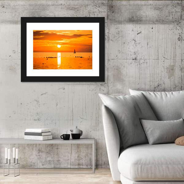 Sailing Ship Yachts In The Sea Canvas Wall Art-3 Horizontal-Gallery Wrap-25" x 16"-Tiaracle