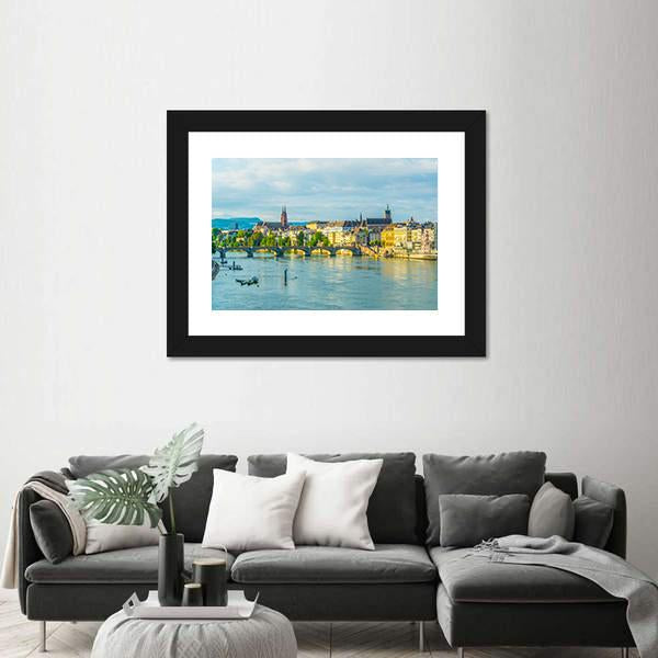 Saint Martin Church In Switzerland Canvas Wall Art-3 Horizontal-Gallery Wrap-25" x 16"-Tiaracle