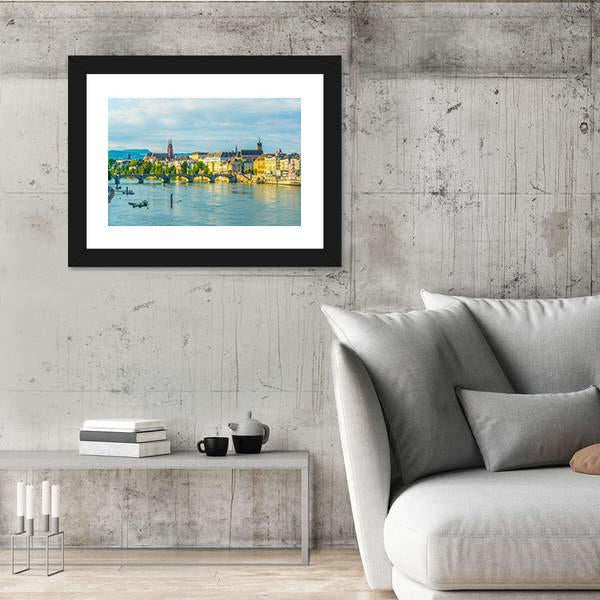 Saint Martin Church In Switzerland Canvas Wall Art-3 Horizontal-Gallery Wrap-25" x 16"-Tiaracle