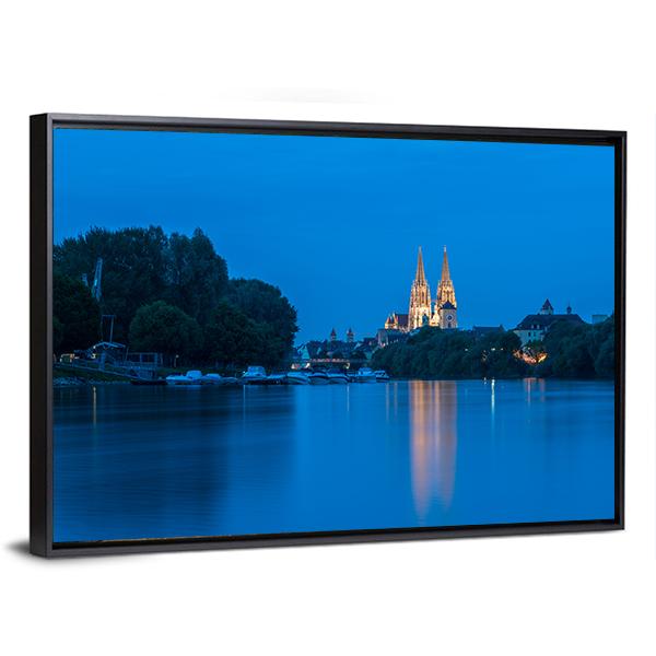 Saint Peter Cathedral At Blue Hour Canvas Wall Art-3 Horizontal-Gallery Wrap-25" x 16"-Tiaracle