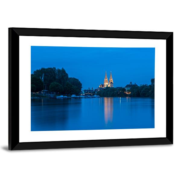Saint Peter Cathedral At Blue Hour Canvas Wall Art-3 Horizontal-Gallery Wrap-25" x 16"-Tiaracle