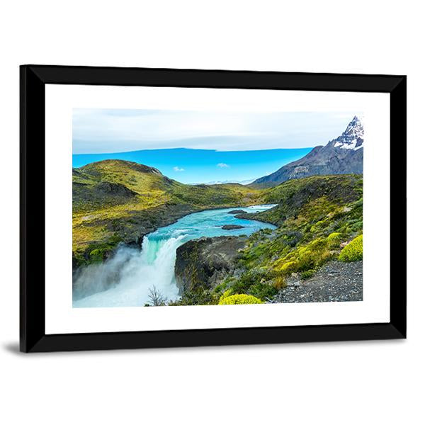 Salto Grande waterfall In Chile Canvas Wall Art-5 Horizontal-Gallery Wrap-22" x 12"-Tiaracle