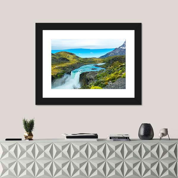 Salto Grande waterfall In Chile Canvas Wall Art-5 Horizontal-Gallery Wrap-22" x 12"-Tiaracle