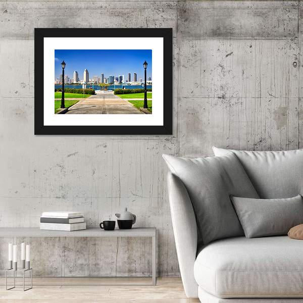 San Diego City View From The Park Canvas Wall Art-3 Horizontal-Gallery Wrap-25" x 16"-Tiaracle