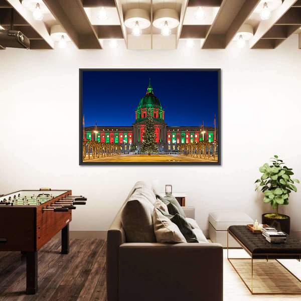 San Francisco City Hall Canvas Wall Art-3 Horizontal-Gallery Wrap-25" x 16"-Tiaracle
