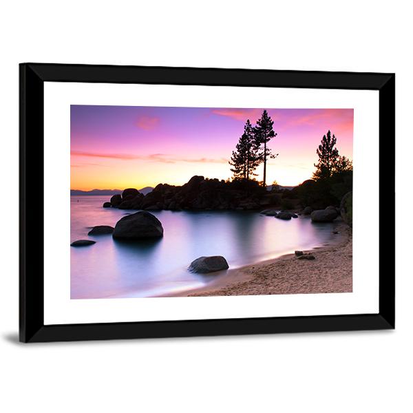 Sand Harbor Beach In Lake Tahoe Canvas Wall Art-5 Horizontal-Gallery Wrap-22" x 12"-Tiaracle