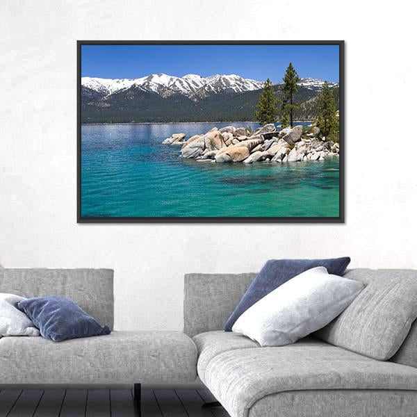 Sand Harbor Lake Tahoe Canvas Wall Art-5 Horizontal-Gallery Wrap-22" x 12"-Tiaracle