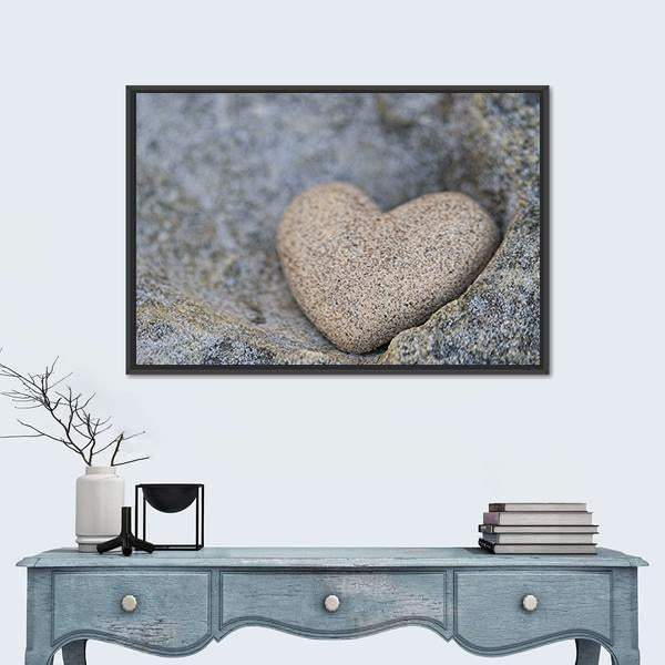 Sand Look Alike Heart Canvas Wall Art-5 Horizontal-Gallery Wrap-22" x 12"-Tiaracle