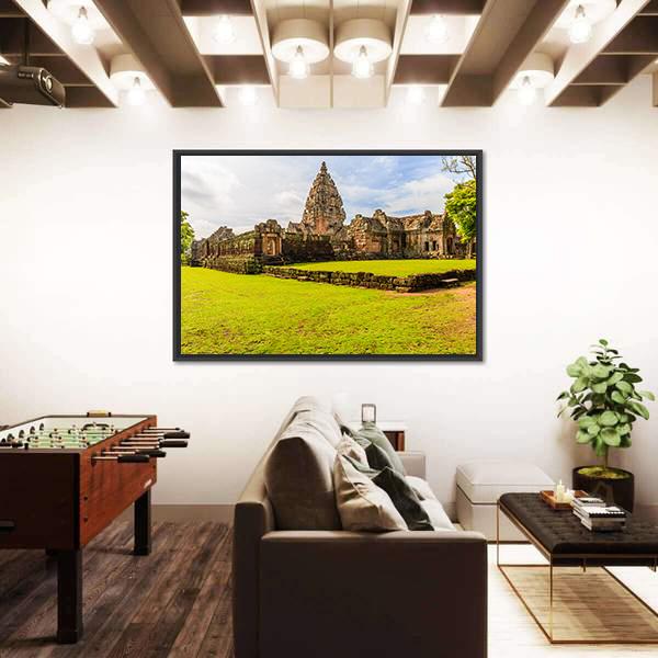 Sand Stone Castle In Thailand Canvas Wall Art-1 Piece-Floating Frame-24" x 16"-Tiaracle