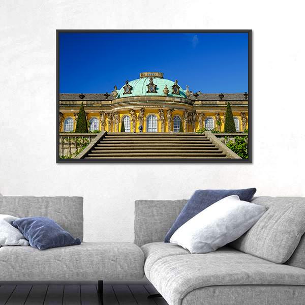 Sans-Souci Palace In Posdam In Germany Canvas Wall Art-3 Horizontal-Gallery Wrap-25" x 16"-Tiaracle