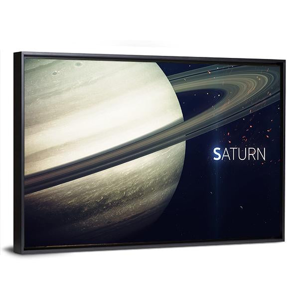 Saturn With Its Rings Canvas Wall Art-3 Horizontal-Gallery Wrap-25" x 16"-Tiaracle