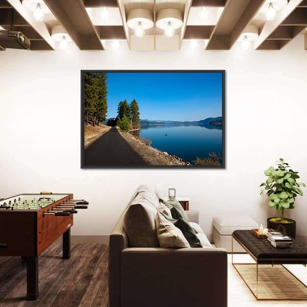 Scenery Of A Clam Blue Lake Canvas Wall Art-3 Horizontal-Gallery Wrap-25" x 16"-Tiaracle