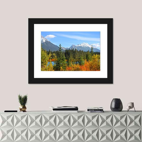 Scenic Landscape In Alberta Canada Canvas Wall Art-1 Piece-Framed Print-20" x 16"-Tiaracle