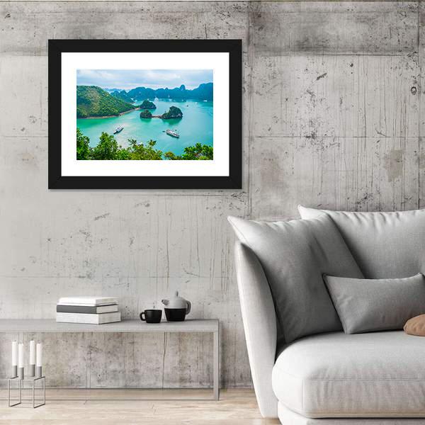 Scenic View Of Islands In Halong Bay Canvas Wall Art-5 Horizontal-Gallery Wrap-22" x 12"-Tiaracle