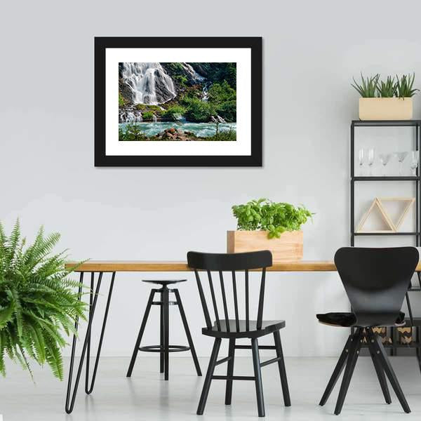 Schleierfall Waterfall Canvas Wall Art-5 Horizontal-Gallery Wrap-22" x 12"-Tiaracle