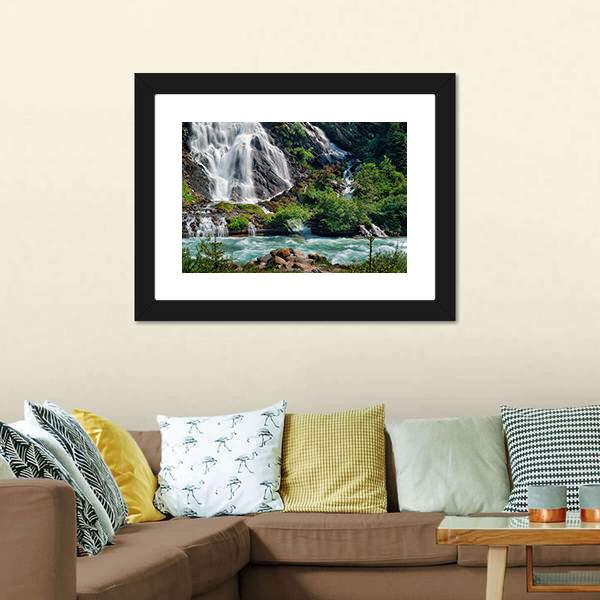 Schleierfall Waterfall Canvas Wall Art-5 Horizontal-Gallery Wrap-22" x 12"-Tiaracle