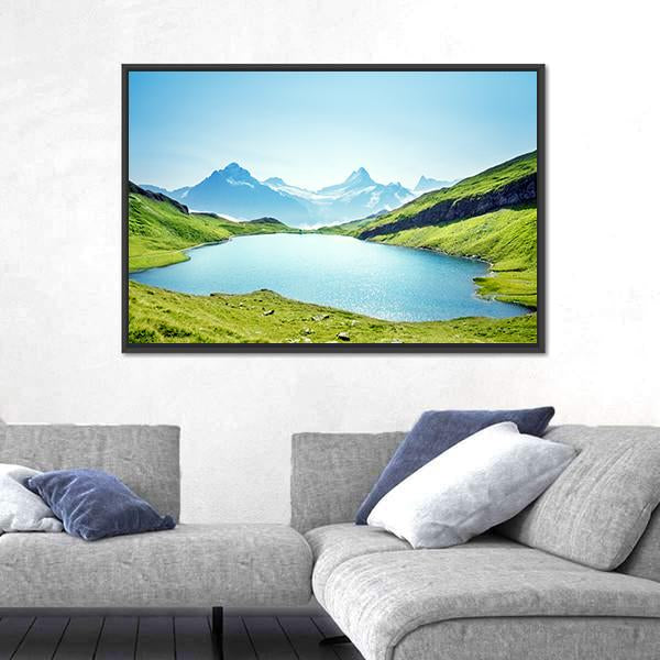 Schreckhorn And Wetterhorn From Bachalpsee Lake Canvas Wall Art-5 Horizontal-Gallery Wrap-22" x 12"-Tiaracle
