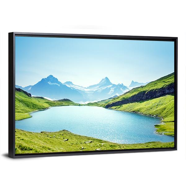 Schreckhorn And Wetterhorn From Bachalpsee Lake Canvas Wall Art-5 Horizontal-Gallery Wrap-22" x 12"-Tiaracle