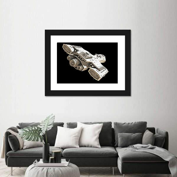 Science Fiction Spaceship Canvas Wall Art-1 Piece-Framed Print-20" x 16"-Tiaracle
